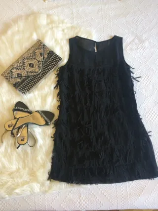 Vestito Zara con frange nere