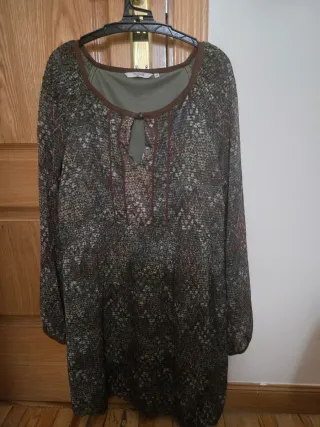 Vestido estampado manga larga