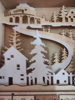 Calendario Adviento Madera con Luces