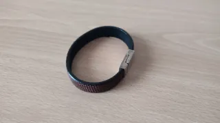 Pulsera hombre cuero marrón con cierre Zamak