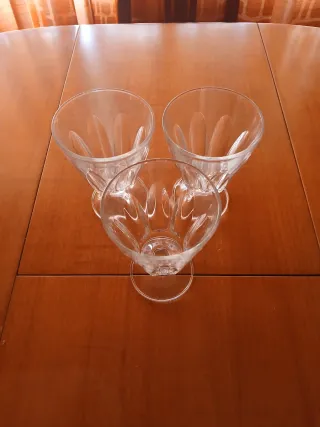 Set di 3 calici di cristallo per acqua