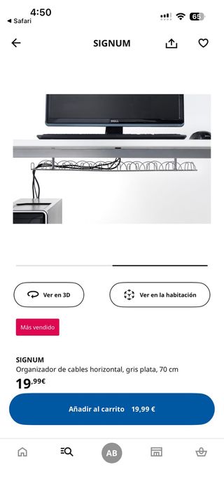 Organizador de cables Ikea.