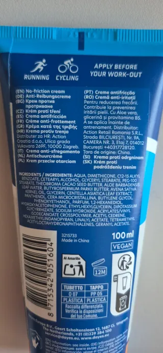 Crema anti-sfregamento No-Friction Cream