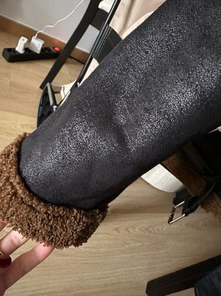 Chaqueta Zara Negra Borrego Marrón Talla XS