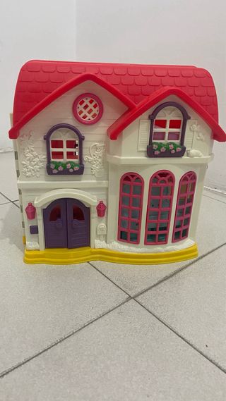 Casita de muñecas plegable con muebles