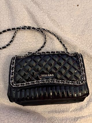 Borsa Mia Bag nera trapuntata con catena