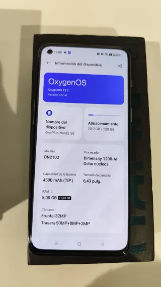 OnePlus Nord 2 5G 8GB/128GB Gris