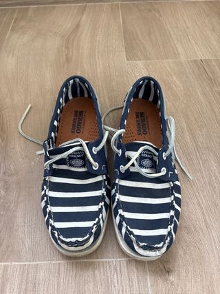 Náuticos Sebago Talla 41.5 Rayas Azul/Blanco