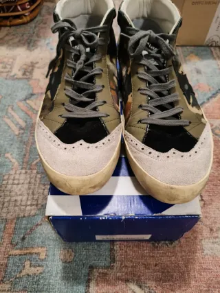 Golden Goose Mid Star Beige/Verde Militare