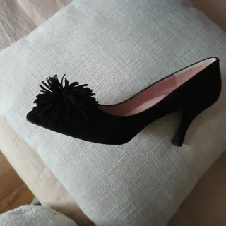 Zapato tacón fino ante negro n°37