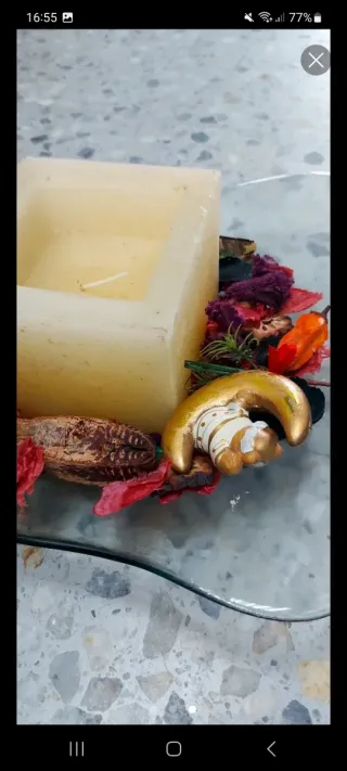 Centro de Mesa Decorativo con Vela y Potpourri