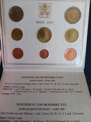 Vaticano 2009 8 monedas 1 céntimo a 2 euros € 8 v