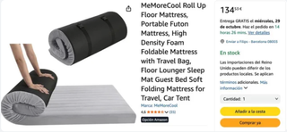 Colchón Enrollable Gris MeMoreCool