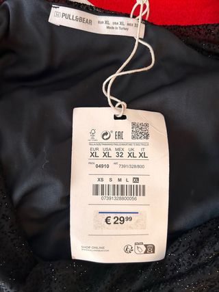 Vestido Pull&Bear Negro Brillo Talla L