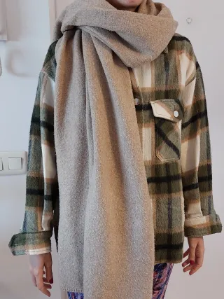 Chaqueta Zara cuadros verde y beige