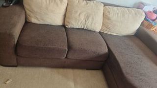 Divano chaise longue 3 posti in tessuto