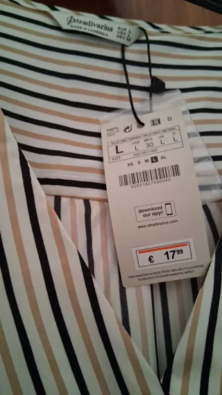 Camisa Stradivarius Rayas Verticales Talla L
