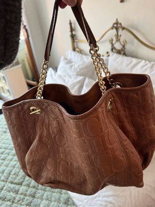 Bolso Carolina Herrera Marrón Cuero