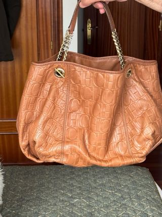 Bolso Carolina Herrera Marrón Cuero