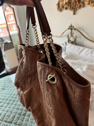 Bolso Carolina Herrera Marrón Cuero