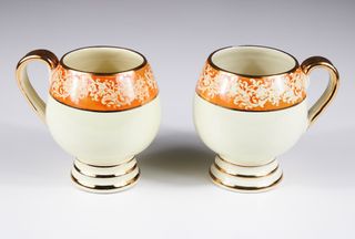 Coppia tazze Liberty ceramica Carraresi