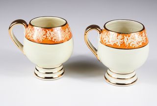 Coppia tazze Liberty ceramica Carraresi