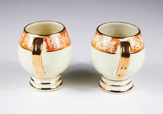 Coppia tazze Liberty ceramica Carraresi