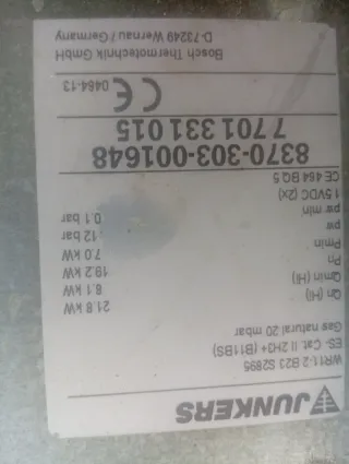 Ricambi per caldaia Junkers WR11-2B23