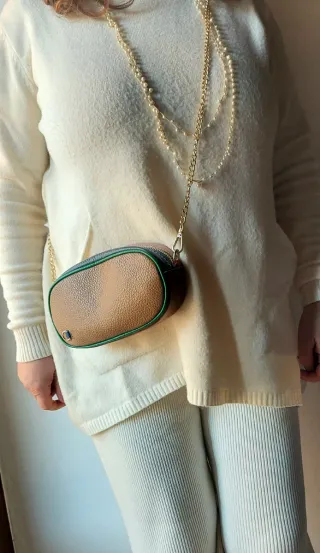 Borsa vera pelle artigianale a tracolla multicolor