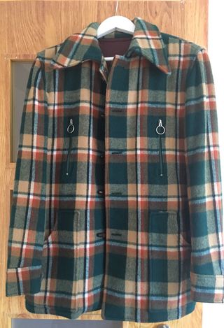 Abrigo vintage mujer cuadros