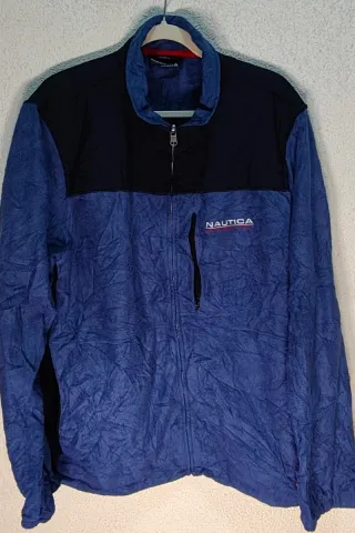 Forro polar Nautica hombre azul y negro original