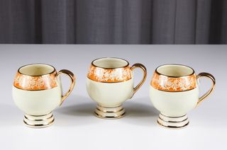 Tre rare tazze Liberty ceramica Carraresi anni ‘30