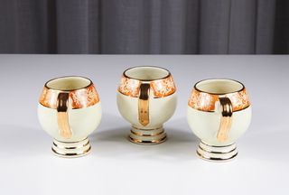 Tre rare tazze Liberty ceramica Carraresi anni ‘30