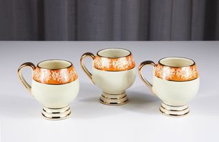 Tre rare tazze Liberty ceramica Carraresi anni ‘30