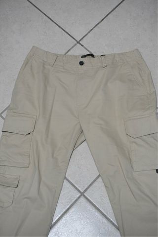 Pantaloni Cargo Beige Uomo