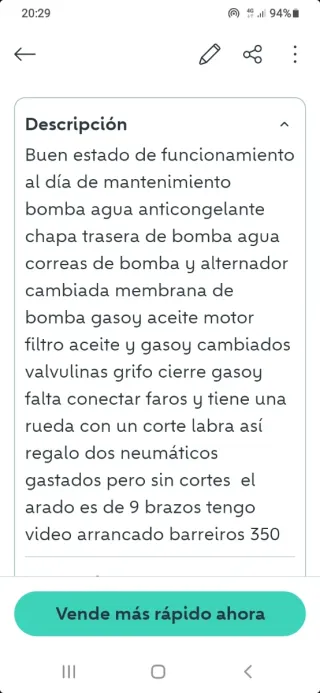 Tractor Barreiros Naranja