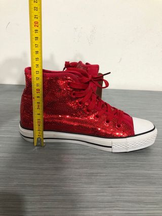 Scarpe donna rosse glitter n.39