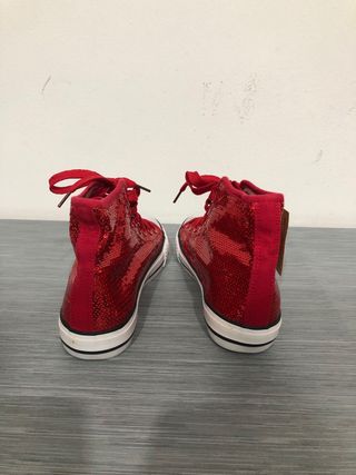 Scarpe donna rosse glitter n.39