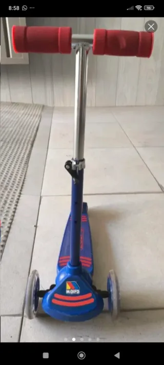 Patinete 3 ruedas niño azul y rojo