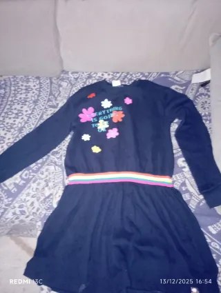 Vestido niña azul con flores