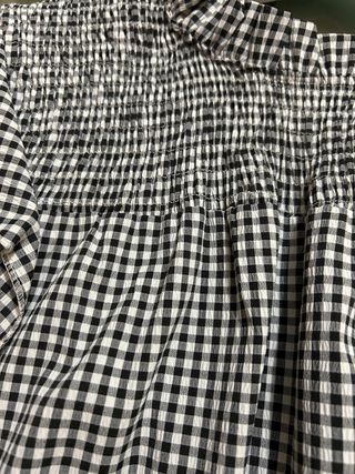 Blusa Vicky cuadros blanco y negro