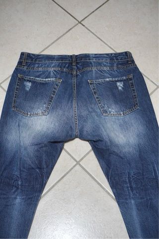 Jeans Uomo Blu Strappati