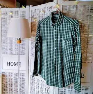 Camisa hombre cuadros verde y blanco de Ungaro