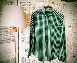 Camisa hombre cuadros verde y blanco de Ungaro
