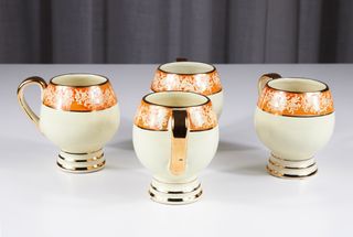 Quattro tazze Liberty ceramica Carraresi anni ‘30