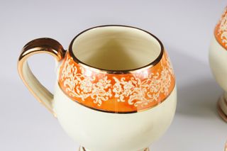 Quattro tazze Liberty ceramica Carraresi anni ‘30