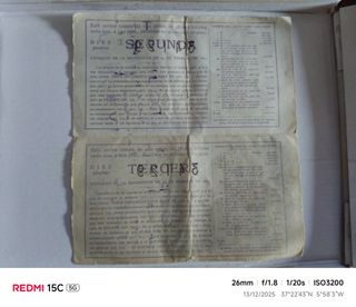 Boleto Lotería Nacional 1952 Madrid