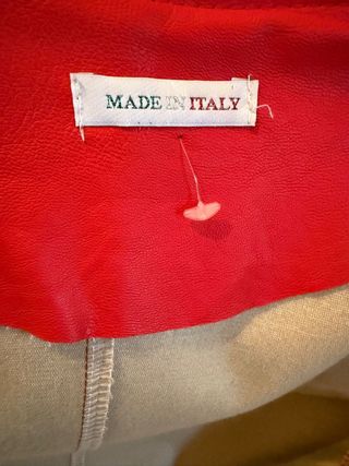 Giacca ecopelle rossa zip volan