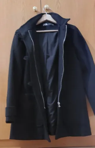 Abrigo Zara Negro Mujer