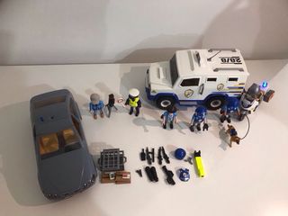 Lote Playmobil: Vehículos y Figuras Policía
